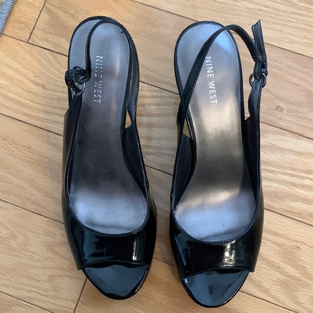 Nine West sling back open toe heels